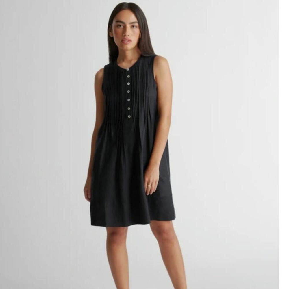 Quince Sleeveless Ladies Size Medium 100% Linen Black NWT